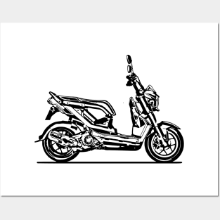 Zoomer Krabi Motorcycle Sketch Art Posters and Art